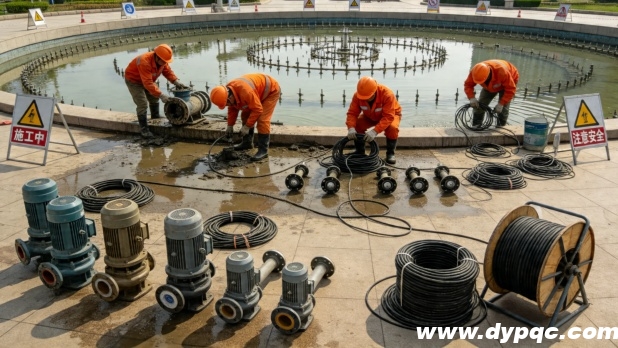 喷泉维修改造施工现场 喷泉维修改造施工现场